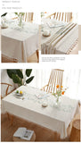 Popxstar Floral Pattern Tablecloth for Dining Table,Dust Proof Spillproof Soil Resistant Cotton Linen Rectangle Table Cover
