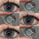 Popxstar  2PCS New Gray Prescription Contact Lenses Fashion Pupils Cosmetics Eye Color Lenses Myopia Colored Contact Lenses Brown