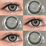 Popxstar  1 Pair New Color Contact Lenses for Eye Beautiful Pupil Fashion Blue Soft Lenses Gray Natural Contacts Yearly Cosmetics