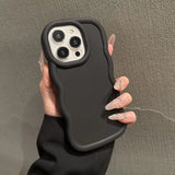 Popxstar Fashion Soft Curly Wave Case for iPhone 11 12 13 14 15 16 Pro Max 7 8 Plus X XR XS Shockproof Bumper Cover Capa Aesthetic