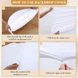 Popxstar Double Sided Arch Backdrop Cover Sage green Wedding Decoration Zipper Thickened Stretch backdrop Cover for Party Scene Setting