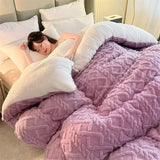 Popxstar New Super Thick Winter Warm Blanket for Bed Artificial Lamb Cashmere Weighted Blankets Soft Comfortable Warmth Quilt Comforter