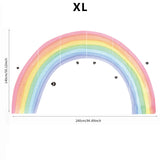 Popxstar  Large Rainbow Pastel Wall stickers Mural Nursery Kids Room Wall Decals Baby Shower Playroom Decorations Baby Boy Girl Gift