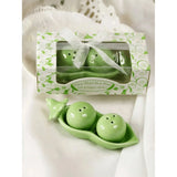 Popxstar  Ceramic Bean Pod Salt Pepper Shakers Set Cute Kitchen Condiment Jars Spoons Modern Dining Tableware Decorative Home Gift