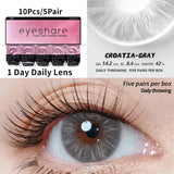Popxstar 10Pcs=5Pair Color Contact Lenses for 1 Day Daily Lens Blue Contacts Daily Disposable High Wearing Comfort Brown Lenses