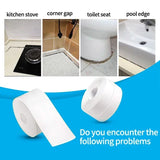 Popxstar Bathroom Shower Sink Bath Sealing Tapes PVC Adhesive Sealing Strips Waterproof Wall Stickers for Bathroom Kitchen Sealant Tape