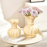 Pumpkin shaped ceramic vase hydroponics dried flowers flower arrangement desktop ornament home living room study decoration