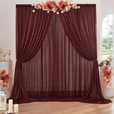 Popxstar  2pcs 5ft x10ft Chiffon Backdrop Curtains, 2 Layer Sheer Fabric Backdrop Drapes Drapes for Bridal Shower Wedding Arch Party Decor