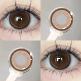 Popxstar  1Pair Contact Lenses for Eye with Myopia Brown Pupils Eye Prescription Beautiful Soft Lenses Yearly Make up Fast Shipping
