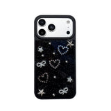 Popxstar  3D Star Cute Heart Bling Glitter Shockproof Phone Case for iPhone 17 16 15 14 13 12 11 Pro Max Plus Transparent Bumper Cover