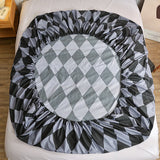 Popxstar Queen Bed Sheet with Elastic Geometric Fitted Sheet lençol de camal casa Reactive Printed Bed Linen Queen/King Fitted Bed Sheets