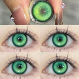 Popxstar 2pcs New Colored Contact Lenses for Eye Anime Eye With Degree Yellow Contacts Lenses Halloween Pupils Makeup Contact Lens