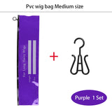Popxstar  1Set Wig Storage Bag With Hanger For Wig/Hair Extensions Large Hair Storage Bag For Multiple Wigs Pvc Wig Holder Case With Zip