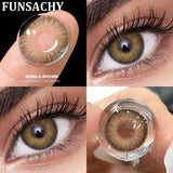 1 Pair AUDREY Contact Lenses for Eyes Colored  Softlens Beautiful Pupils Daily Wear Natural Brown Gray Lens Yearly Use