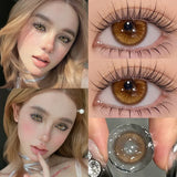 2pcs New Natural Contact Lenses Grey Colored Lenses with Degree Beauty Pupils Korean Lenses Cosmetics Fast Shipping
