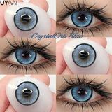 Popxstar 2PCS Color Contact Lenses with Prescription Natural Blue Contact Lens Brown Pupils Beauty Eyes Lenses CrystalOrb Series