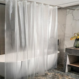 Popxstar Thick PEVA Clear Shower Curtain with 12Hooks Waterproof Bathtub Bathing Cover Mildewproof Modern Bathtub Partition Curtain