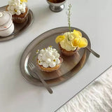 Popxstar Stainless Steel Oval Plate Cake Dessert Fruit Bread Afternoon Tea Tray Jewelry Display Storage Tray Home Kitchen Accessories