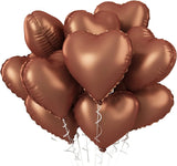 Popxstar 10pcs 18inch Heart Foil Balloons Pink Sage Green Heart Balloon for Birthday Party Valentines Day Wedding Anniversary Decorations