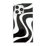 Fashion Cow Stripe Pattern Glossy Back Cover For iPhone 13 14 15 16 17 Pro Max Phone Case