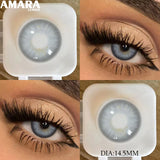 1 pair New Baby Blue Contact Lenses for Eyes Natural Brown Pupils Cosmetic Grey Lenses Green Lens Yearly Big Eyes 14.5mm