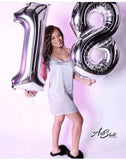Popxstar 32inch Number 18 Balloon Silver Rose Gold Blue Pink Color Digit Foil Balloons For Boy Girl 18th Birthday Anniversary Party Decor