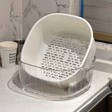 Popxstar ‌2-Tier Strainer Colander with Fruit Tray Dual-Purpose Kitchen Living Room Drain Basket Wash Vegetable Bowl Fruit Display Basket