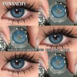 Popxstar  2pcs Black Series Color Contact Lenses Natural Gray Eye Lens Beautiful Pupils Yearly Fashion Brown Softlens Cosmetics