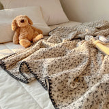 Cotton Double-Layer Gauze Kids Blanket Cute Bear Print Multifunctional Throw Blanket for Kids Beddings Air Conditioner Blanket