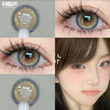 Popxstar  0~-8.00 Degree Color Contact Lenses with Prescription 1 Pair Myopia Brown Lenses Dark Soft Beautiful Pupil Iris Lenses