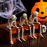 Halloween Skeleton Decoration Resin Party Props Decorating Evil Skeleton Statues Haunted House Cemetery Scenes