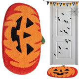 Popxstar Halloween Pumpkins Floor Door Mats Waterproof Kitchen Flannel Carpets Hallway Rugs Bedroom Bathroom Non-Slip Entrance Doormat