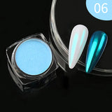 Popxstar Aurora Pearl Nude Pink White Nails Glitter Dust Chrome Moonlight White Rubbing on Powder Shell Mirror Pigment Nail Art Supplies