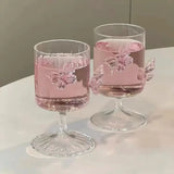 Popxstar Three-dimensional Butterfly Wine Glass Simple Round Glass Cup Creative Handmade Glass Wine Glasses  Champagne Cocktail Cup Gift