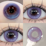 Popxstar  -2pcs Brown Colored Contact Lenses for Eyes Purple Beauty Halloween Makeup Lens Big Eye Lens Natural Look Gray Blue Lens