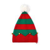 Popxstar Christmas Knitted Hat Cute Pom Pom Adult Kids Soft Beanie Santa Hat New Year Party Kids Gift Warm Wavy Stripes Xmas Decoration