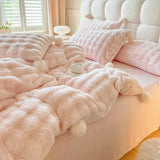 Popxstar cabin weekend inspo Tuscan Faux Fur Warm Fluffy Bedding Set for Winter Skin Friendly Warmth Plush Duvet Cover Set Queen Thickend Blanket Cover Sets