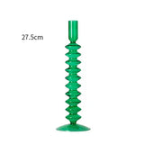 Popxstar Red Glass Candle Holders Taper Candle Stand Christmas Candle Holder Candlestick Holder Christmas Decor Green Glass