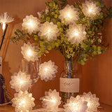 Popxstar Artificial Plumeria Flower String Lights Garland Led Battery Powered Fairy Lights Wedding Christmas Party Decorations Supplies