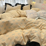 popxstar Korean Style Bedding Set with Pillowcase bed sheet Single Full Size Bed Linen Duvet Cover Set Queen/King Double Comforter Cover
