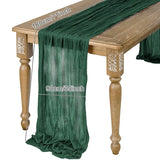Popxstar Semi-Sheer Gauze Table Runner Sage Cheesecloth Table Setting Dining  Vintage Wedding Decoration Banquets Arches Retro Boho Decor