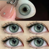 2Pieces Colored Contact Lenses Bueatiful Pupil Color Circle Lens Green Iris Prescription Yearly Natural Coloured Contacts