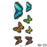 Popxstar 1pcs 3D Butterfly Tattoos Stickers Rose Flower Girls Women Body Art Water Transfer Temporary Tattoo Sticker Arm Wrist Fake Tatoo