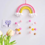 Cute fur ball rainbow Dream catcher Dreamcatcher living room bedroom children's room tapestry Wall decoration pendant gift