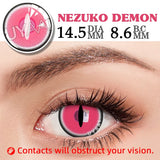 Popxstar 1 Pair Cosplay Pink Lenses for Eyes Anime Lenses for Halloween Nezuko Colorcon y2k Eye Contacts Graduated Lenses