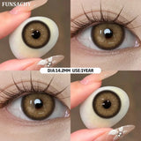 1 Pair Color Brown Contact Lenses for Eyes Yearly Natural Looking Cosmetic Eyes Lenses Cosmetic Beauty Women Lenses