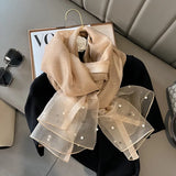 Popxstar Luxury Shiny Diamond Scarf Silk Women Hijab Soft Wool Shawls and Wraps Large Thin Scarves Foulard Female Bufanda New