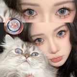 Popxstar  1 Pair High Quality Color Contact Lenses with Diopter Myopia Eyes graduated color Beauty Pupil Makeup Yearly