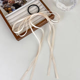 Popxstar Simple Color Bow Headdress For Woman Girls Tied Hair Long Ribbon Streamer Ponytail Head Rope Rubber Band Hair Decorate New