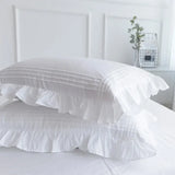 Popxstar White Flat Sheet Thickened 100% Cotton Bedding Sheets queen Lotus Leaf Flat Bed Sheet Duvet cover or pillowcases quilt case